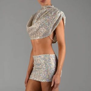 The Dolls House LUCINDA TOP IN CRYSTAL XS NWOT